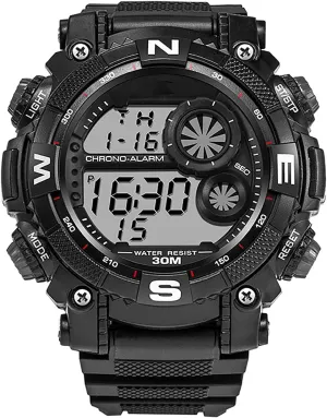 Men's Watches Outdoor Waterproof Alarm Clock Watches C Luminous Military sailor Watches Men's Digital Sports Watches Shockproof Large Dial 