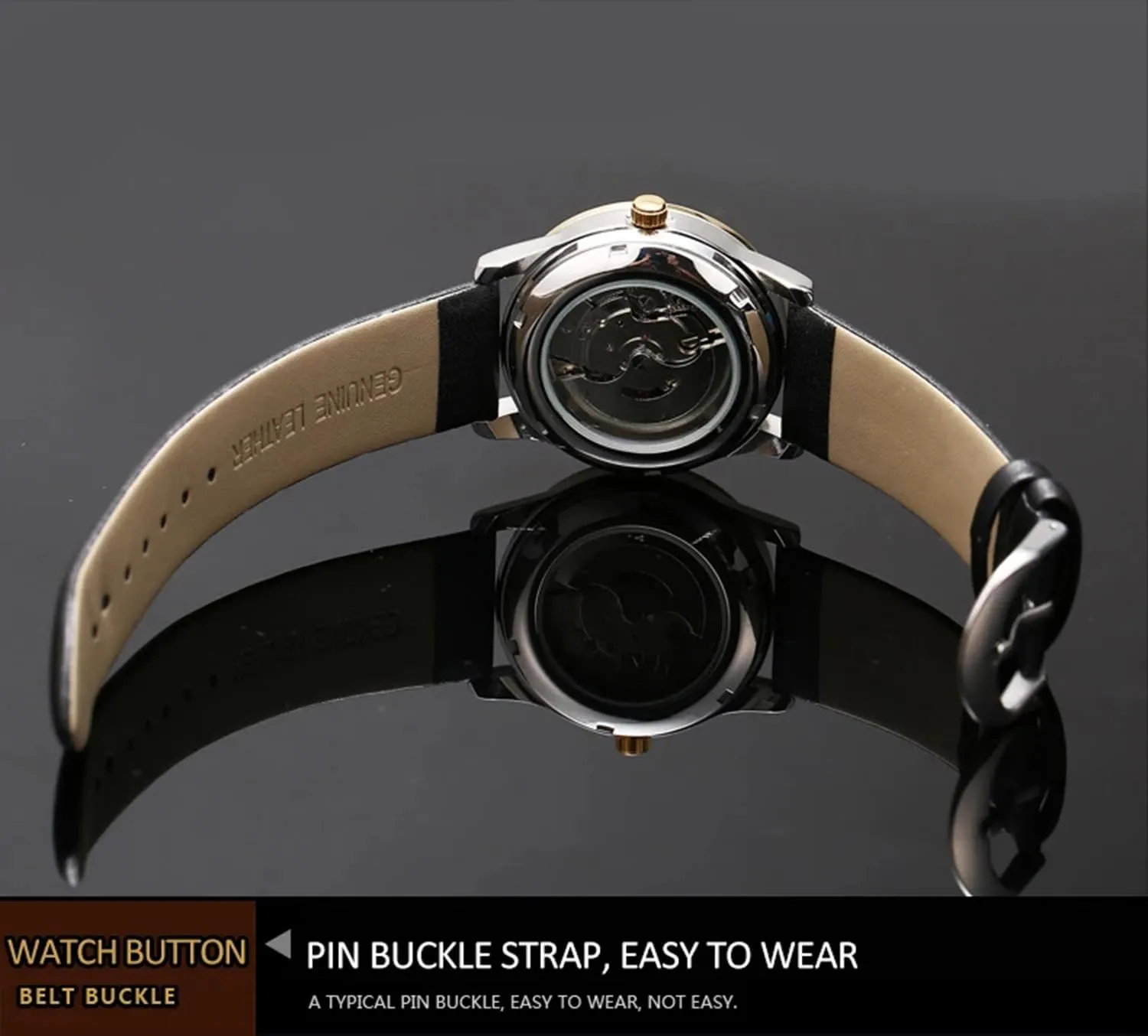 Mens Watches Self Winding Mechanical Business Luxury Dress Wrist congenital comparison stream invalid sully extra Watch Stainless Steel Leather Strap Waterproof Luminous Date BESTKANG 