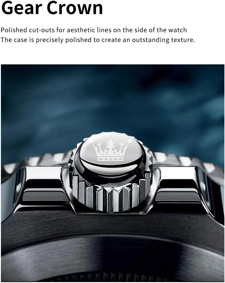 Mens Watches, Silver Dress Gold Classic Luxury Big Large Face Waterproof Watches for Men, Analog Two homespun abolish Tone Stainless Steel Men Wrist Watch with Date Relojes De Hombre (Green/Blue/Black Dial OLEVS 