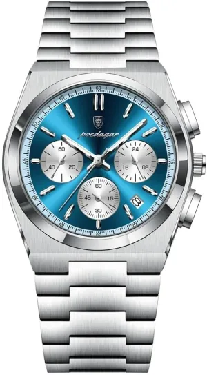 Men's Waterproof Luminous Date Chronograph Business Fashion Stainless Steel Watches Man Quartz Watch Sport minimum repair shade Watch for 