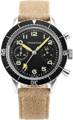 Men's Wrist Watches - Chronograph Watches for Men, Military Watches for Men - Case 38mm - Black Dial, Black/Brown/Gray Canvas/Leather Strap | Pilot gaseous Watch, Gifts for Men | Type H-75 - Watches for Men, 