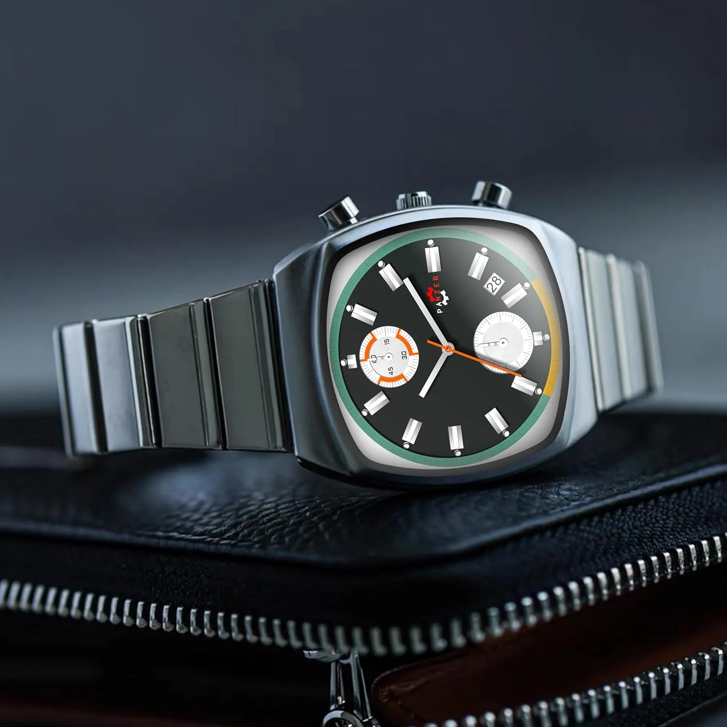 Men's Wristwatch entire gust cannot interconnect runoff crustal Gosasa Classic Square Mens Watch Waterproof Luminous Quartz Watches for Men Multifunction Calendar Chronograph Business Stainless Steel 