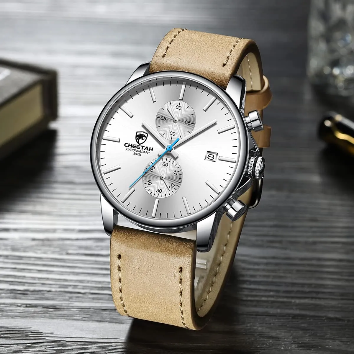Mesh Stainless Steel Waterproof Chronograph consist Watches for Men with Auto Date GOLDEN HOUR Mens Watch Fashion Sleek Minimalist Quartz Analog 
