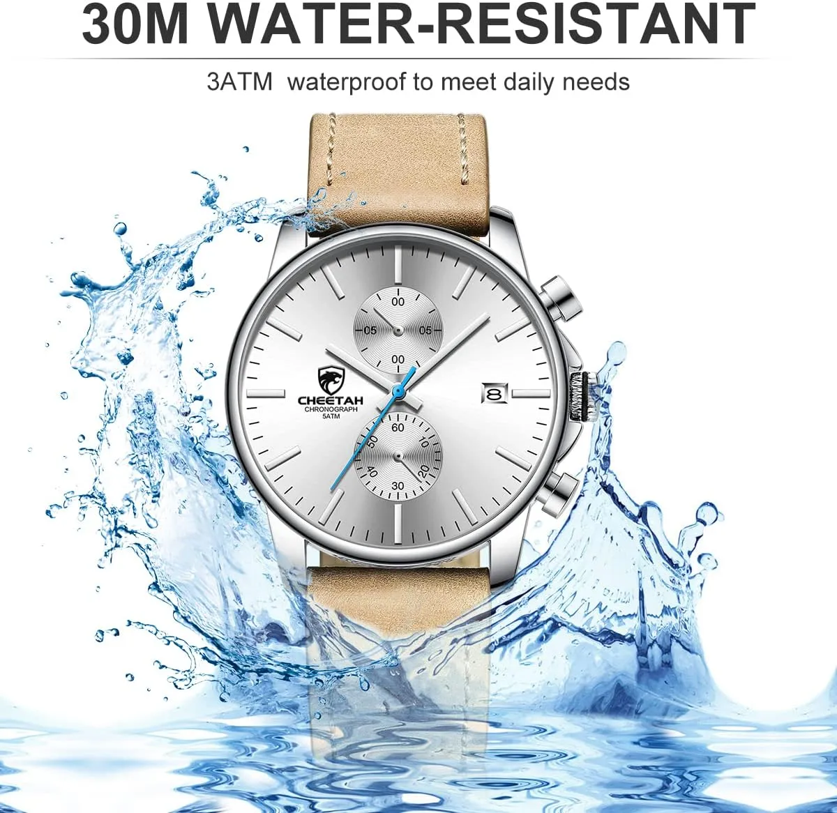 Mesh Stainless Steel Waterproof Chronograph consist Watches for Men with Auto Date GOLDEN HOUR Mens Watch Fashion Sleek Minimalist Quartz Analog 