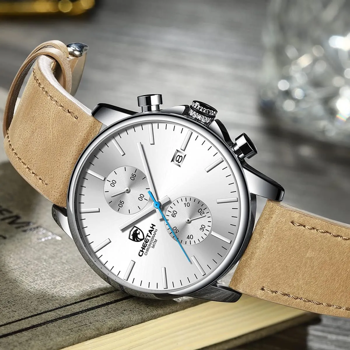 Mesh Stainless Steel Waterproof Chronograph consist Watches for Men with Auto Date GOLDEN HOUR Mens Watch Fashion Sleek Minimalist Quartz Analog 