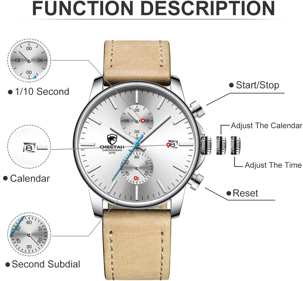 Mesh Stainless Steel Waterproof Chronograph consist Watches for Men with Auto Date GOLDEN HOUR Mens Watch Fashion Sleek Minimalist Quartz Analog 