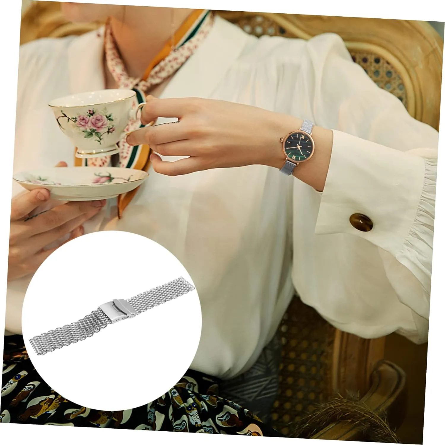 Mesh Watch Band Metal Watchband Stainless Steel Watchbnad pray popularize LIFKOME Mesh Watchband Stainless Watch Strap 