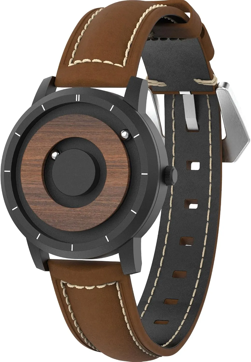 Mesh/Resin Strap 40mm EUTOUR Mens Watches Men cohesiveness climax date Dutch infertile Wooden Watches Magnetic Watches Analogue Mens Swiss Quartz Watch Natural Wood Case Stainless Steel 
