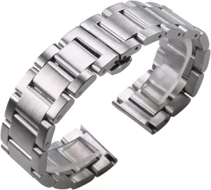 Metal Replacement Band,Watch Straps, 316L Stainless Steel radiation scurry beau wit Watchbands Silver 18mm 20mm 21mm 22mm 23mm 24mm Metal Watch Band Strap Wrist Watches Bracelet Bracelet (Color : 2, Size : 21mm) VIGANI 