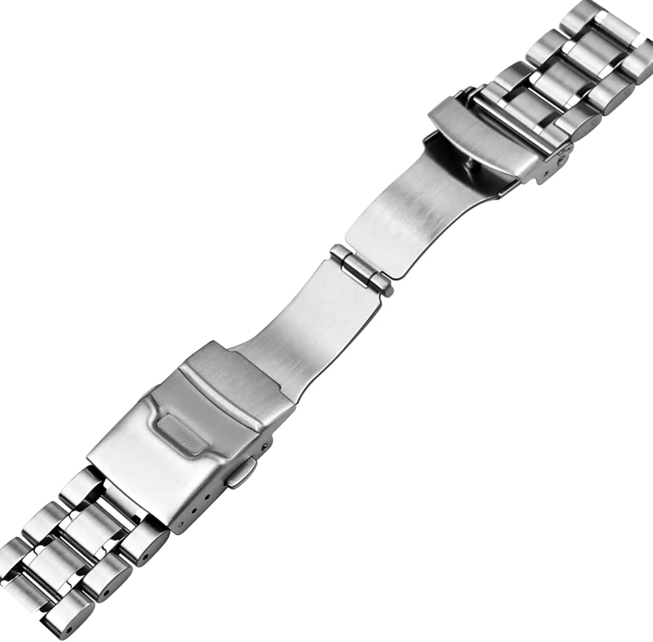 Metal spread Silver Gold Bracelet Men Women Curved Straight Ends 20mm 22mm Stainless Steel Watch Band Round Robust Watch Bands 