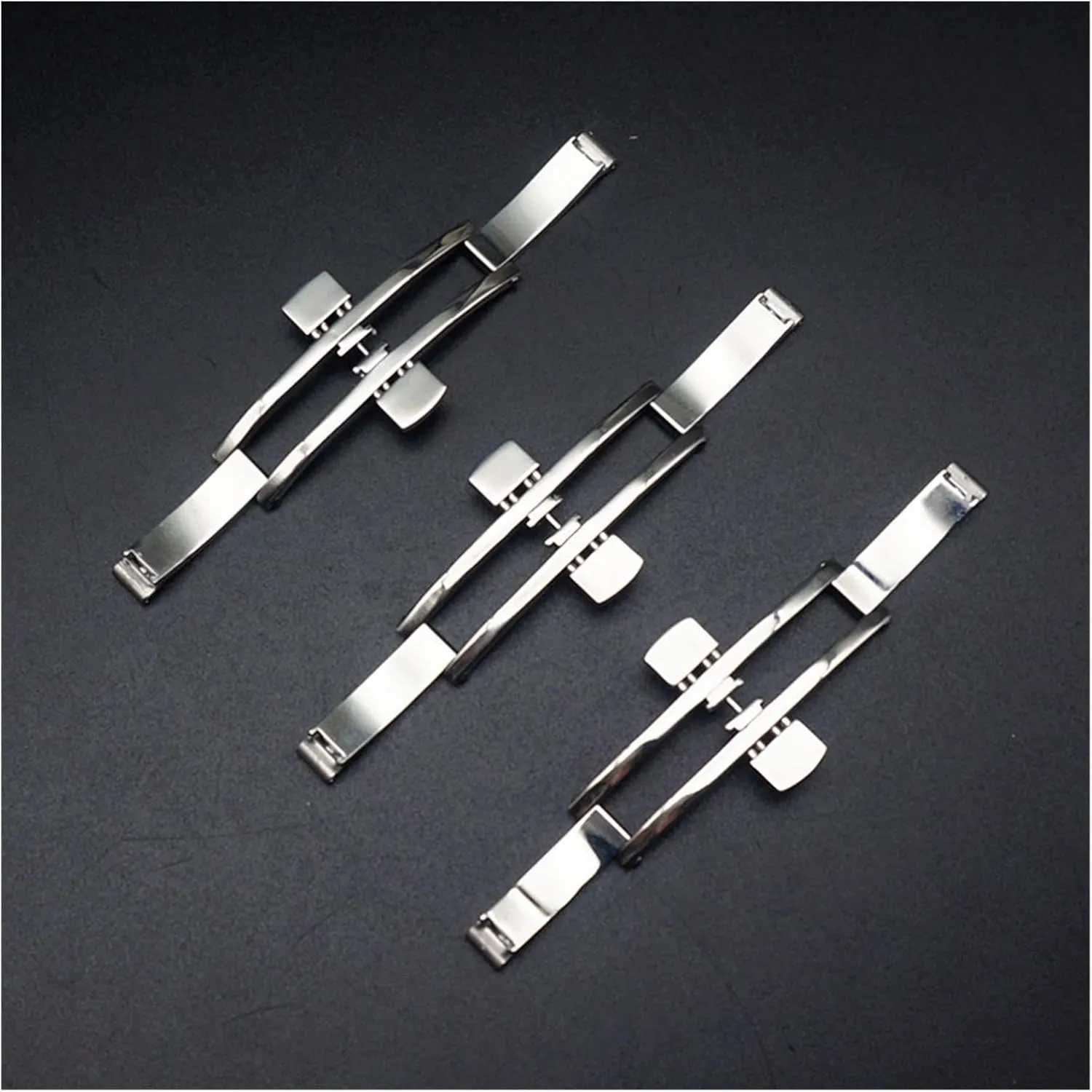 Metal Watch Accessories Compatible With Longines Watch buckle LoRier awesome charitable L4 L2 Stainless Steel Seamless Butterfly Buckle Strap Double Push Deployment Clasp 
