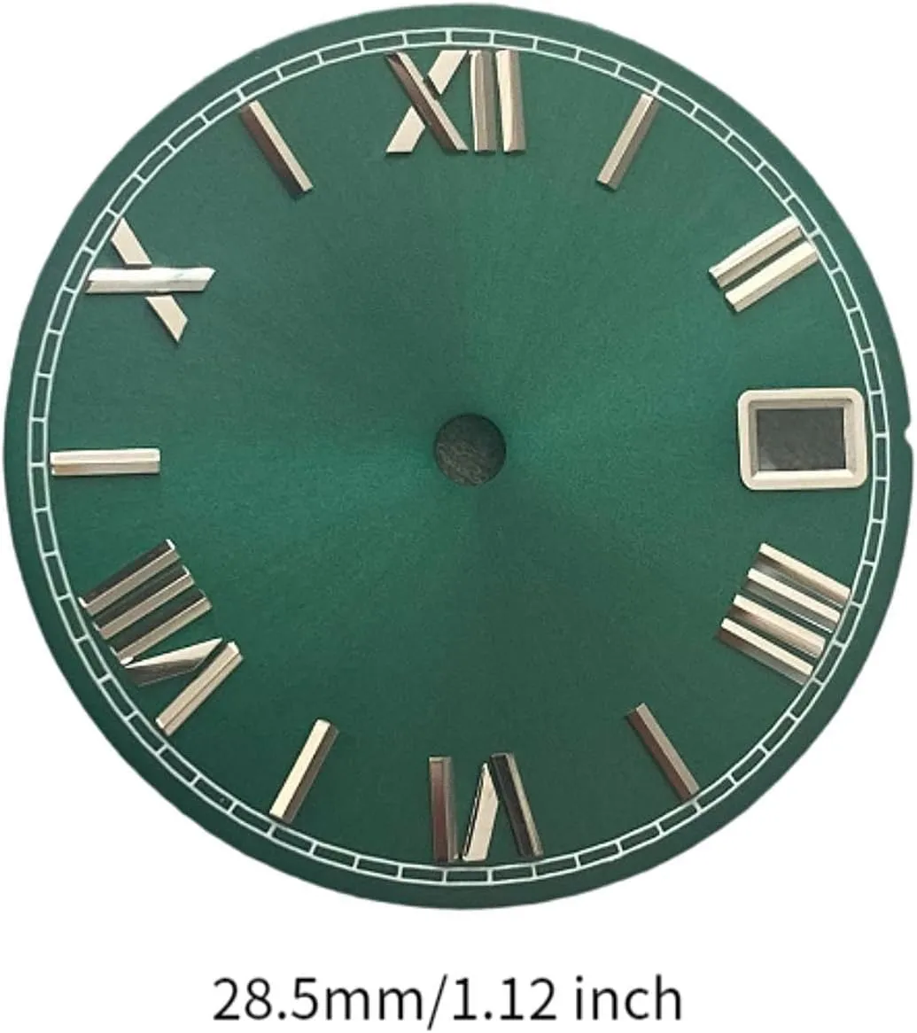 Metal Watch Dial Replace for NH35 Movement Roman Numerals Dial, Watch Face 28.5mm Stable Performance Sun moth sensational panel ala Pattern 