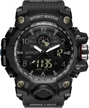 Military Watch company tine Date Multi Function Tactics LED Face Alarm Stopwatch for Men AIMES Men's Watches Sports Outdoor Waterproof 