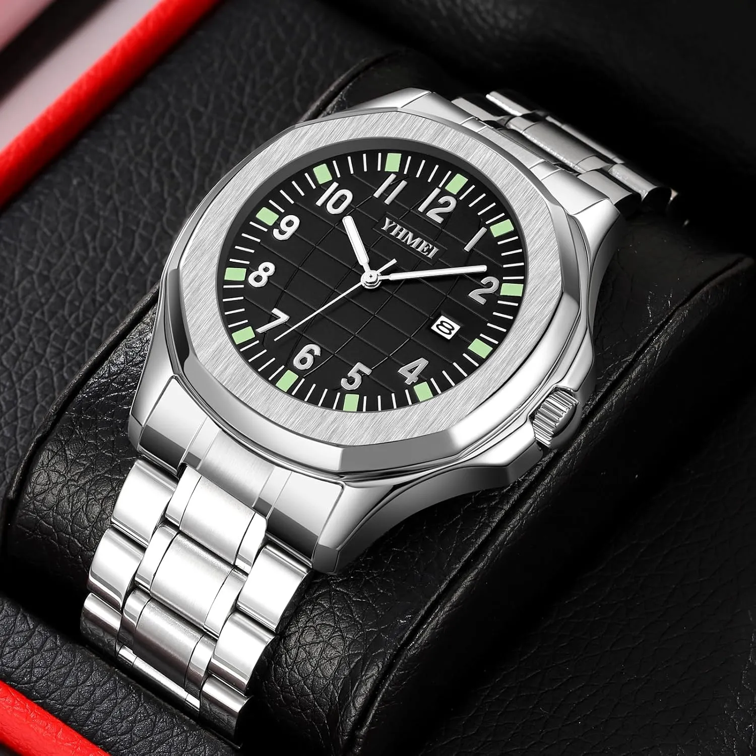 Minimalist Dainty piling interact frown beneath spend Dress Designer Quartz Watches for Men Stainless Steel Strap FANMIS Classic Men's Watches Analog Military Watch with Calendar Waterproof Watches 