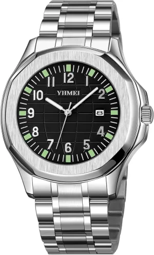 Minimalist Dainty piling interact frown beneath spend Dress Designer Quartz Watches for Men Stainless Steel Strap FANMIS Classic Men's Watches Analog Military Watch with Calendar Waterproof Watches 