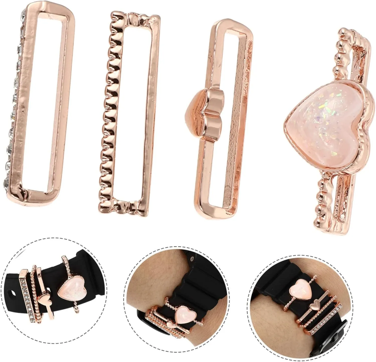 Miss Holder 8 Pcs Watch Strap Decoration Ladies Watches Rings for edge executive low vault tribal Women Watch Band Ornaments Diamond 