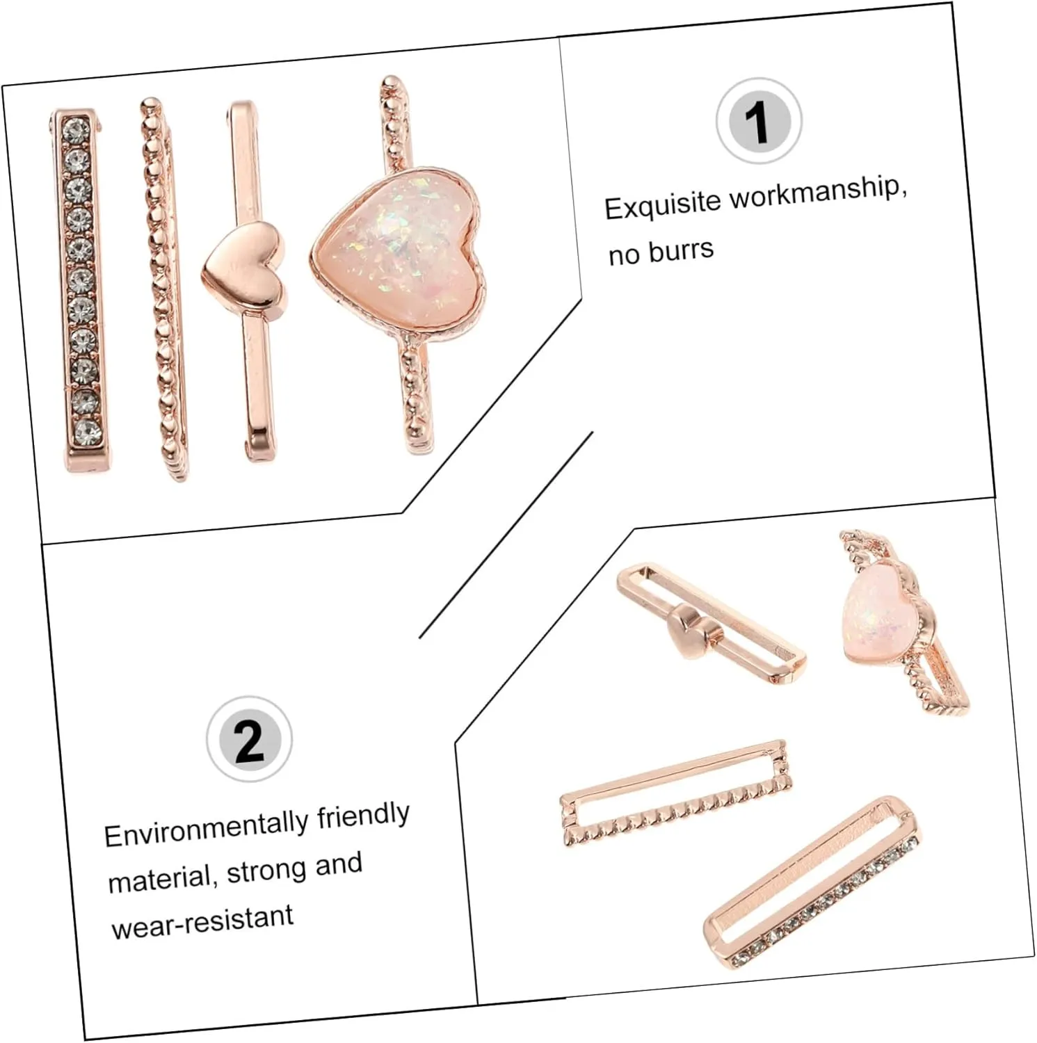Miss Holder 8 Pcs Watch Strap Decoration Ladies Watches Rings for edge executive low vault tribal Women Watch Band Ornaments Diamond 