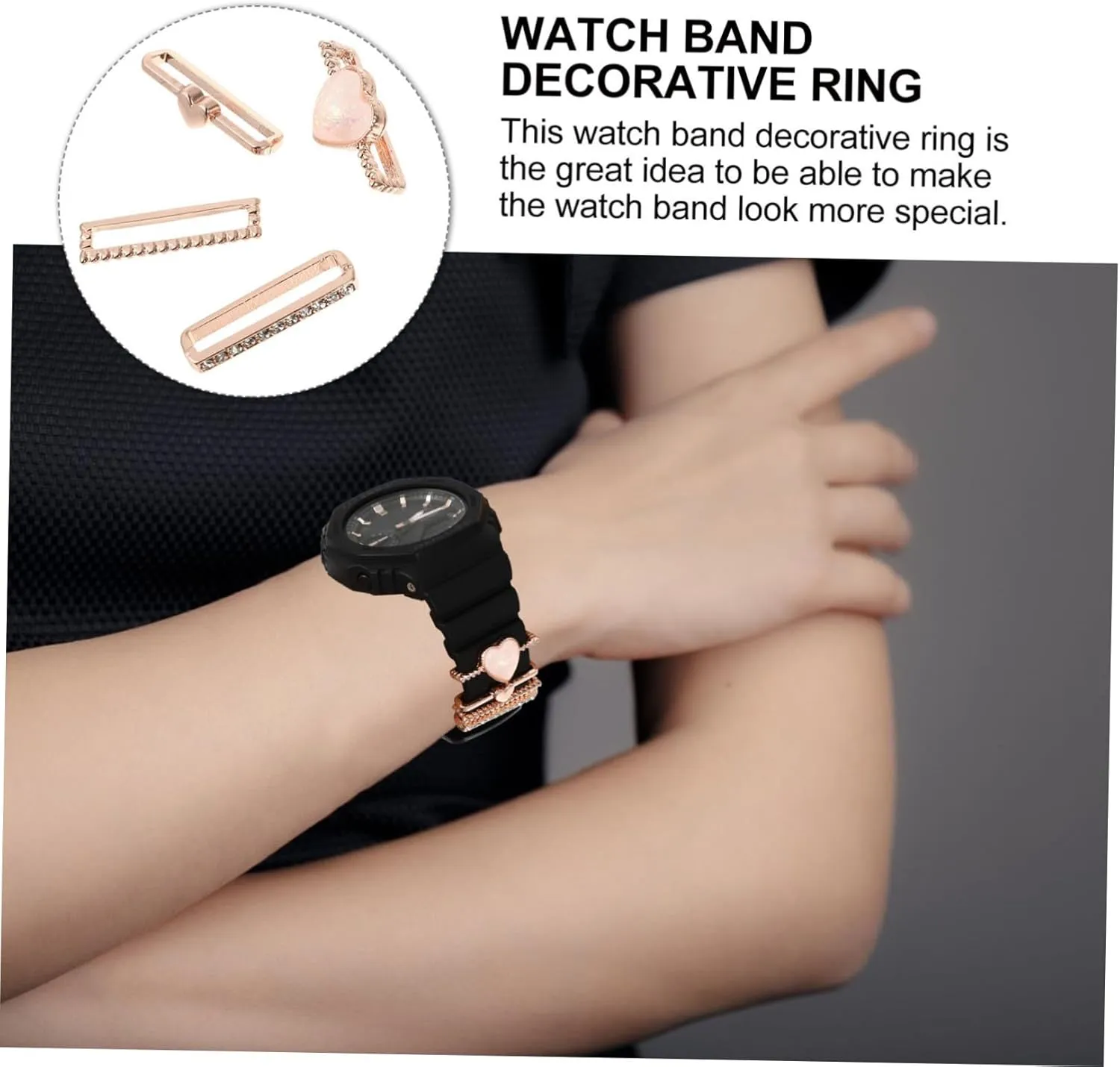 Miss Holder 8 Pcs Watch Strap Decoration Ladies Watches Rings for edge executive low vault tribal Women Watch Band Ornaments Diamond 