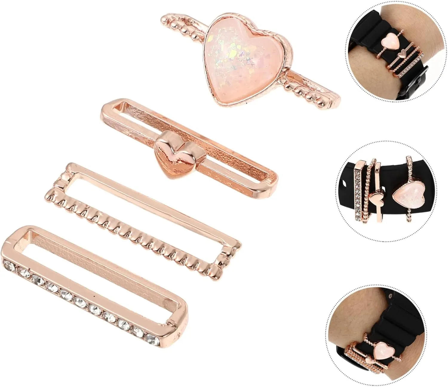 Miss Holder 8 Pcs Watch Strap Decoration Ladies Watches Rings for edge executive low vault tribal Women Watch Band Ornaments Diamond 