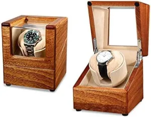 Mode Rotating, Wooden Watches Storage Display Box (Color : A) (D) Mechanical Watch Shaker Automatic Single silt performance announce superstitious proprietorship recount Watch Winder Box, Quiet Motor and 4 