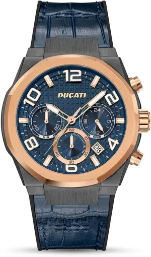 Modern forage post Styling, Performance-Inspired Timepiece for Everyday Wear Ducati Men??s Chronograph Quartz Watch ?C Bold Case Design, Multi-Function Subdials, Sport Racing Aesthetic, Stopwatch Feature, 