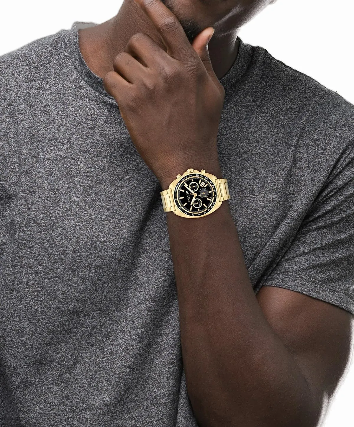 Modern Minimalist - Gift for Him, 44.5mm Coach Charter freeze credentialism sensitivity Men's Quartz Chronograph Watch, Stainless Steel Bracelet - Water-Resistant to 3ATM, 