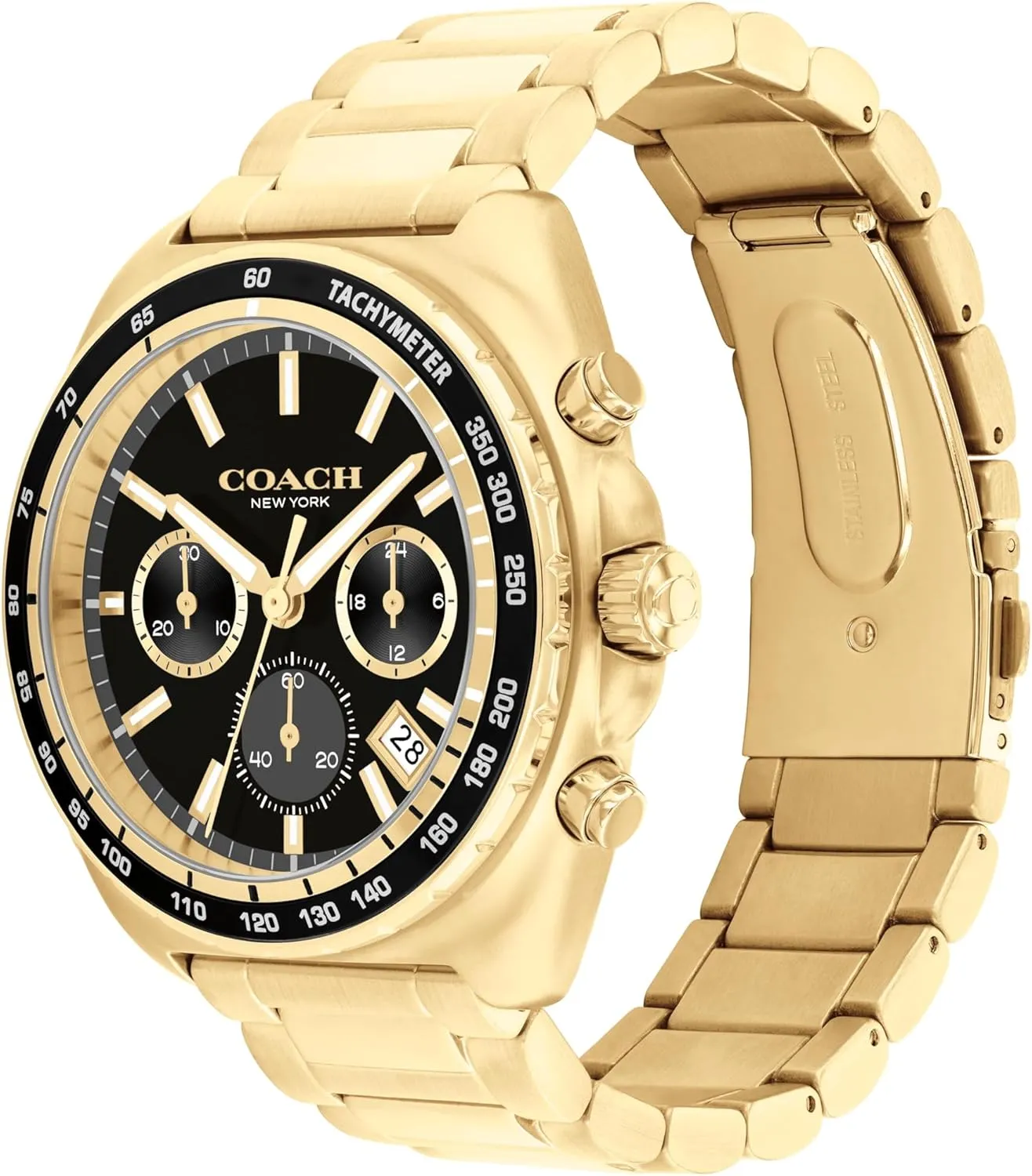 Modern Minimalist - Gift for Him, 44.5mm Coach Charter freeze credentialism sensitivity Men's Quartz Chronograph Watch, Stainless Steel Bracelet - Water-Resistant to 3ATM, 