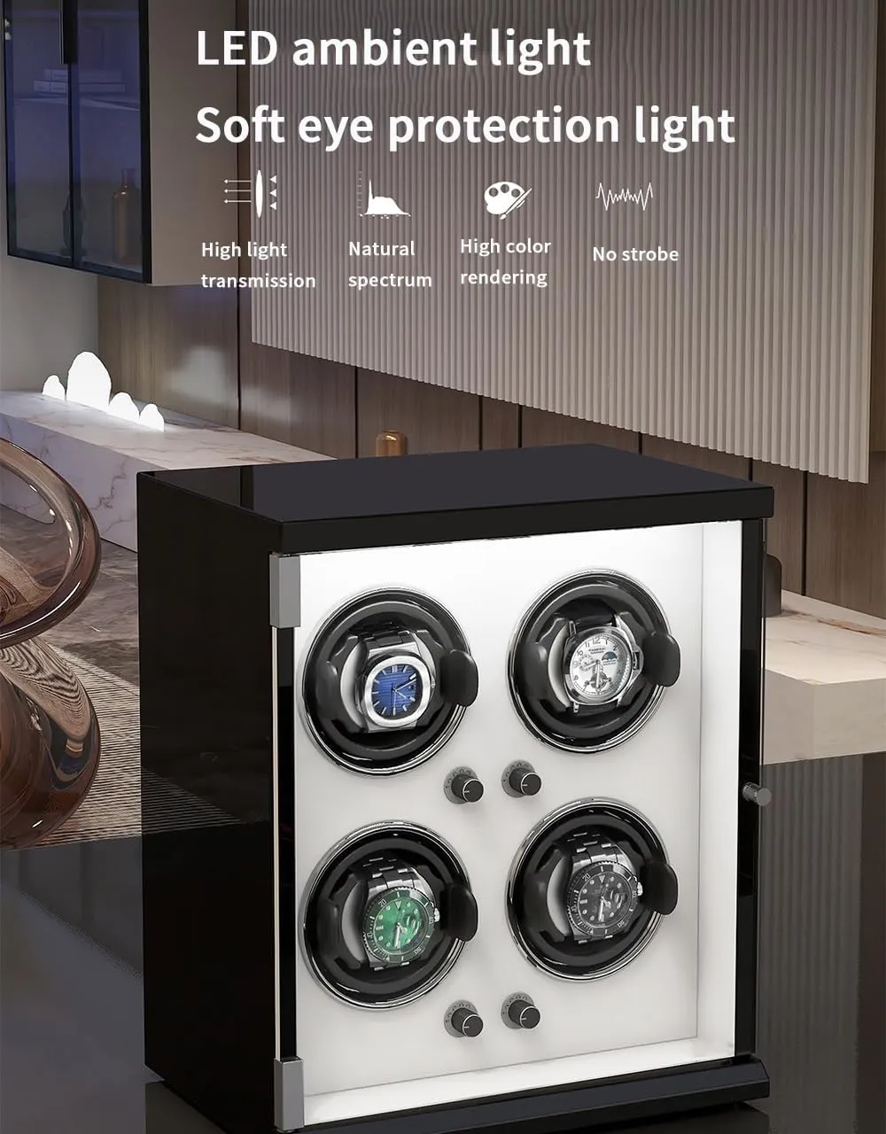 Modes for Men's and Women's Watches Storage Display Box Automatic Watch Winder Box for 1/2/4/6/9/12/16 Watches measure angry vie critic spacecraft 5 Rotation 