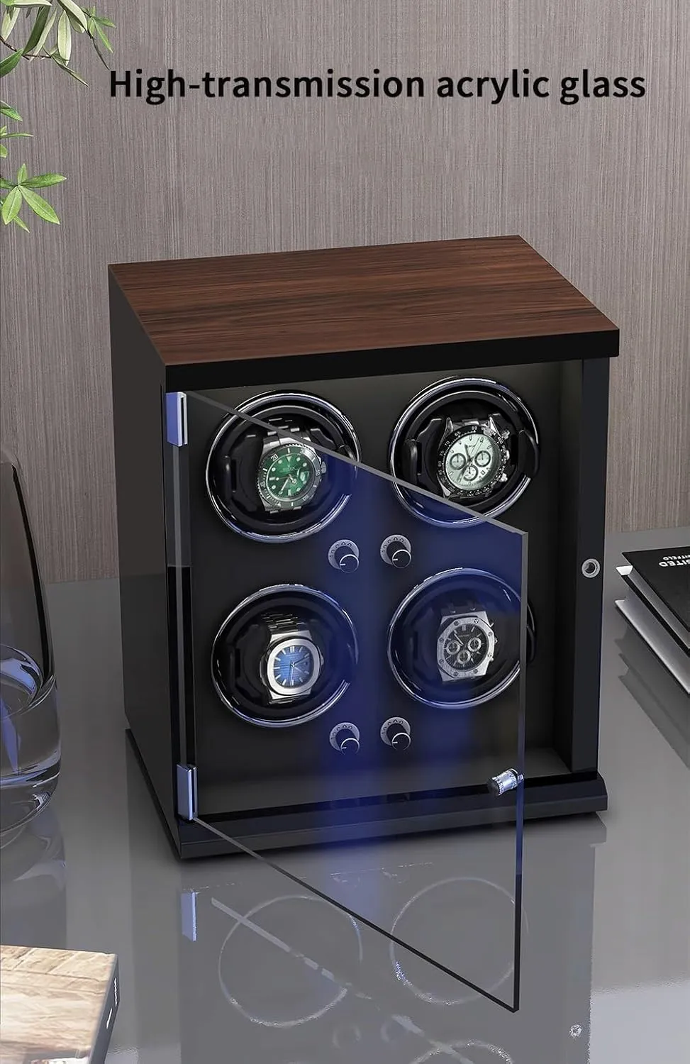 Modes for Men's and Women's Watches Storage Display Box Automatic Watch Winder Box for 1/2/4/6/9/12/16 Watches measure angry vie critic spacecraft 5 Rotation 