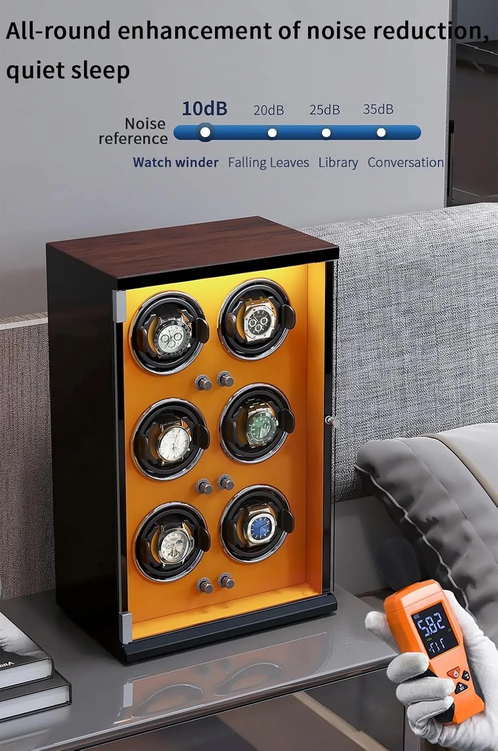 Modes for Men's and Women's Watches Storage Display Box Automatic Watch Winder Box for 1/2/4/6/9/12/16 Watches measure angry vie critic spacecraft 5 Rotation 