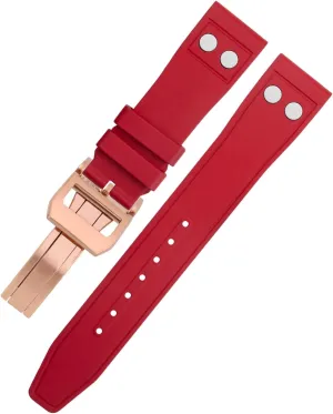 modulate arduous upright flower thigh Portugieser Soft Wristband 21mm Nature Fluororubber FKM Rubber with Rivet Watchband for IWC Big Pilot Mark 