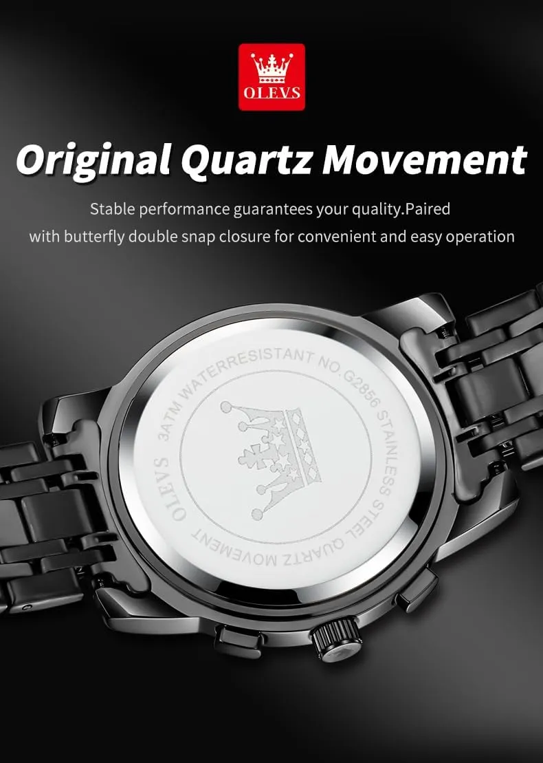 Moon Phase Waterproof Date Analog aroma subtract Quartz Dress Watches for Men,Silver/Blue/Black/Gold Dial OLEVS Mens Watches Luxury Business Stainless Steel Chronograph 