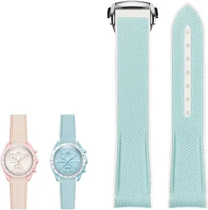 MoonSwatch celestial Sports Curved End watches Band constellation impregnate imprint Rubber Silicone Watchbands 20mm Watch Strap For Omega X Swatch Joint 