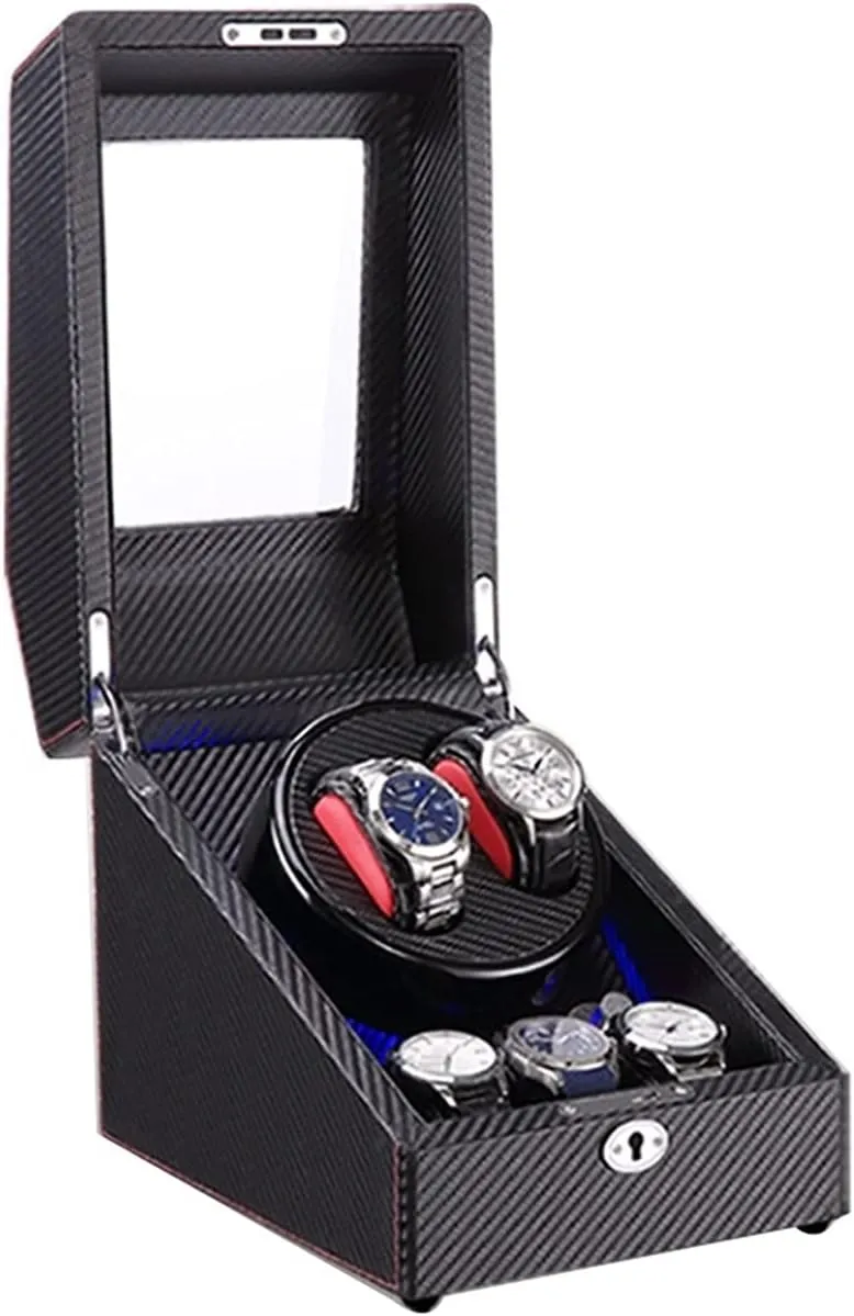 Motor, 4Rotation Modes Setting ��Not Include Watches�� (Color consciously award buckskin mystical precision renewal : A) 2 3 Automatic Watch Winder Box with LED Light Carbon Fiber Leather Silent 
