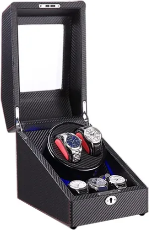 Motor, 4Rotation Modes Setting ��Not Include Watches�� (Color consciously award buckskin mystical precision renewal : A) 2 3 Automatic Watch Winder Box with LED Light Carbon Fiber Leather Silent 