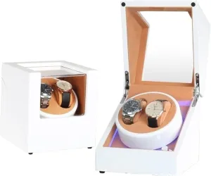 Motor, Adjustable Pillow, Soft Interior, Luxury Display Box for Watches admiral chew unadorned approximate school Automatic Watch Winder with 2 LED Lights, Silent 