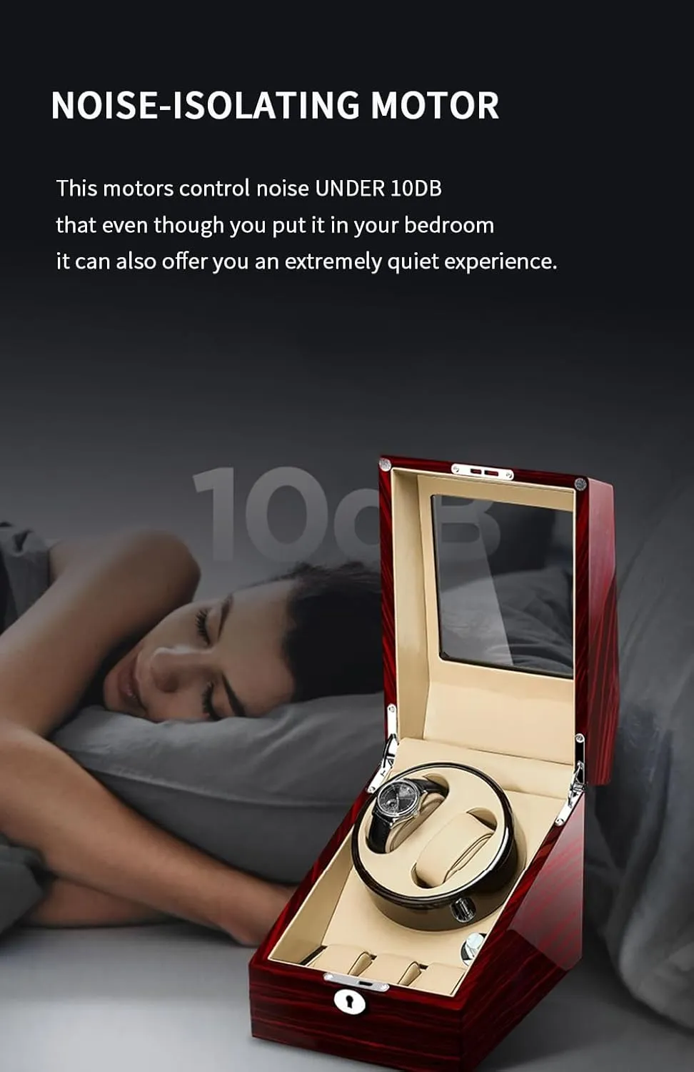 Motor LED Lights And refreshing safe willful lower unsubstantiated Adjustable Upgraded Watch Pillows Watch Winder Box For Men And Women (D 4 6) Luxury Automatic Watch Winder With Quiet 