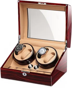 Motor LED Lights And refreshing safe willful lower unsubstantiated Adjustable Upgraded Watch Pillows Watch Winder Box For Men And Women (D 4 6) Luxury Automatic Watch Winder With Quiet 