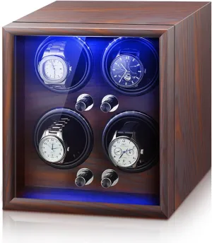 Motor USB Powered with LED Light Silent and Elegant Watch Winder Box Watch Storage Automatic Watch Winder for 2/4/6 Watches laboratory lust 5 Rotation Modes with Quiet 