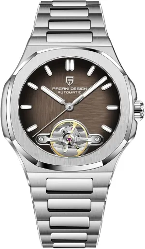 Movement, Sporty starlike Sweden Sapphire Lens, Stainless Steel Bracelet, 42 mm Case RollsTimi Pagani Design Men's Watch, PD-YS025, Men's Automatic, Skeleton Tourbillon, Business Mechanical 