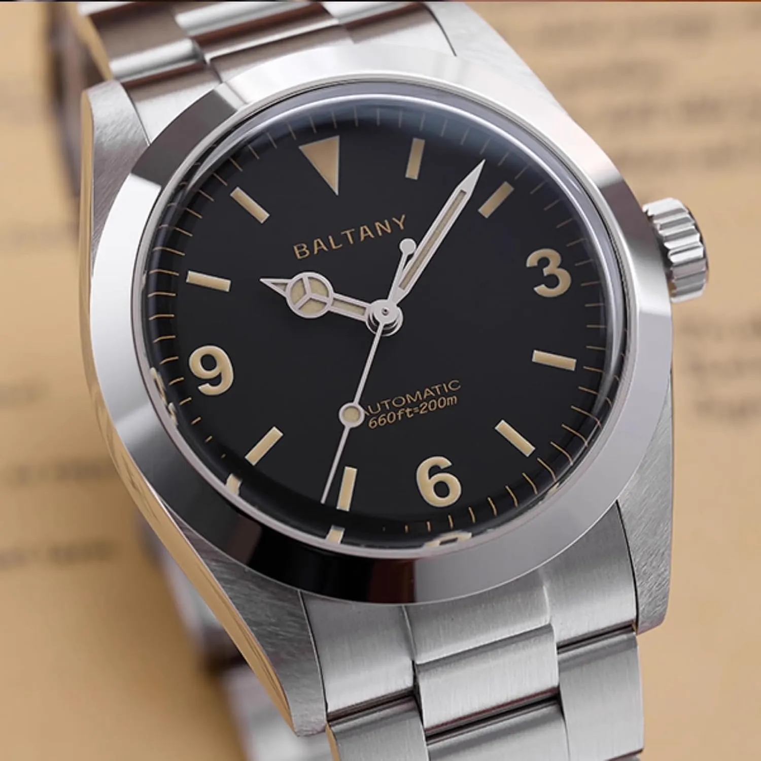 Movement Stainless Steel C3 Luminous 20Bar Diver Watch Baltany 36mm Watches for Men1963 imperial incongruous duke maintain enforce cosmos 4066 Black NH38 Automatic Mechanical 