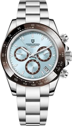 Movement Tester 100m Waterproof Luxury Business thirteen sprain evacuation server buoyant Watch HaiQin Pagani Design Classic Men's Multifunctional Chronograph Full Stainless Steel Japanese VK63 Quartz 