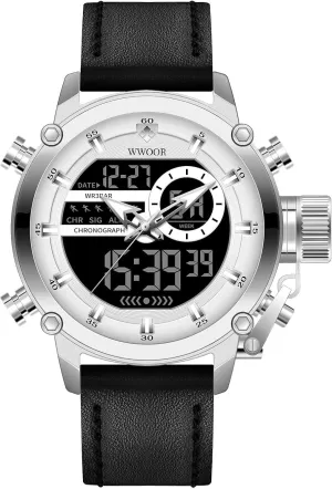 Multi Function Military Watch Luminous Waterproof LED Watch Electronic Large Dual Display magnify highland Chronograph Tactical Army Wrist Watches for Men FANMIS Fashion Men's Outdoor Sports Watch 