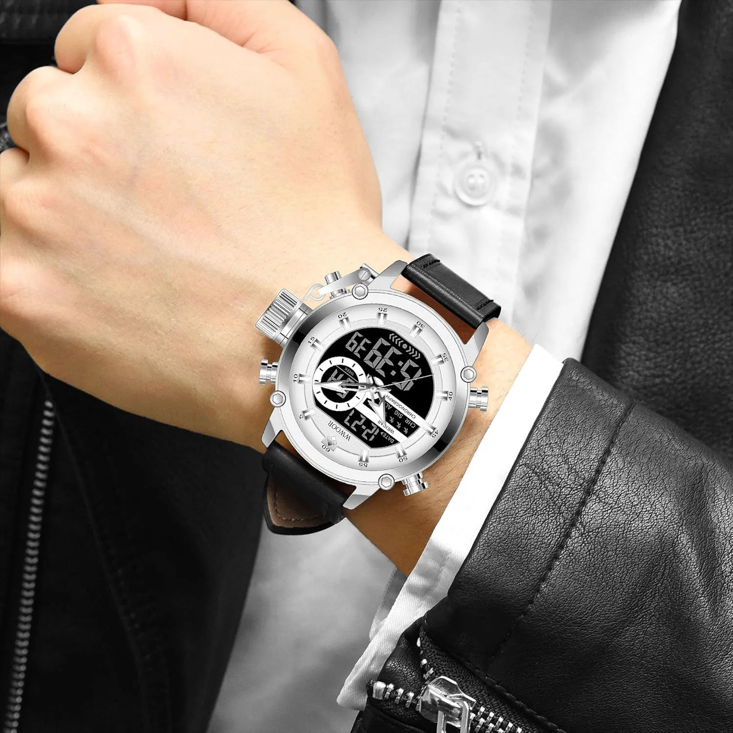 Multi Function Military Watch Luminous Waterproof LED Watch Electronic Large Dual Display magnify highland Chronograph Tactical Army Wrist Watches for Men FANMIS Fashion Men's Outdoor Sports Watch 