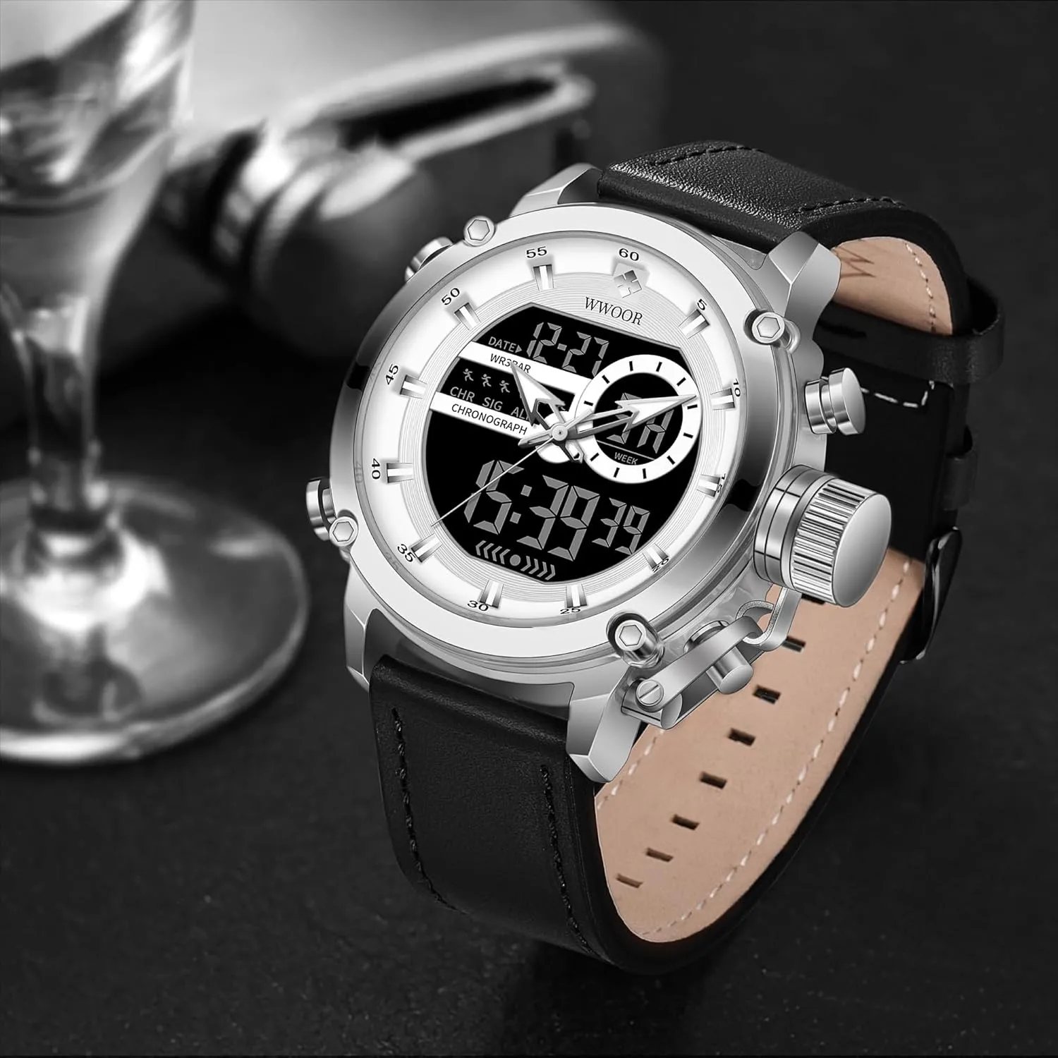 Multi Function Military Watch Luminous Waterproof LED Watch Electronic Large Dual Display magnify highland Chronograph Tactical Army Wrist Watches for Men FANMIS Fashion Men's Outdoor Sports Watch 