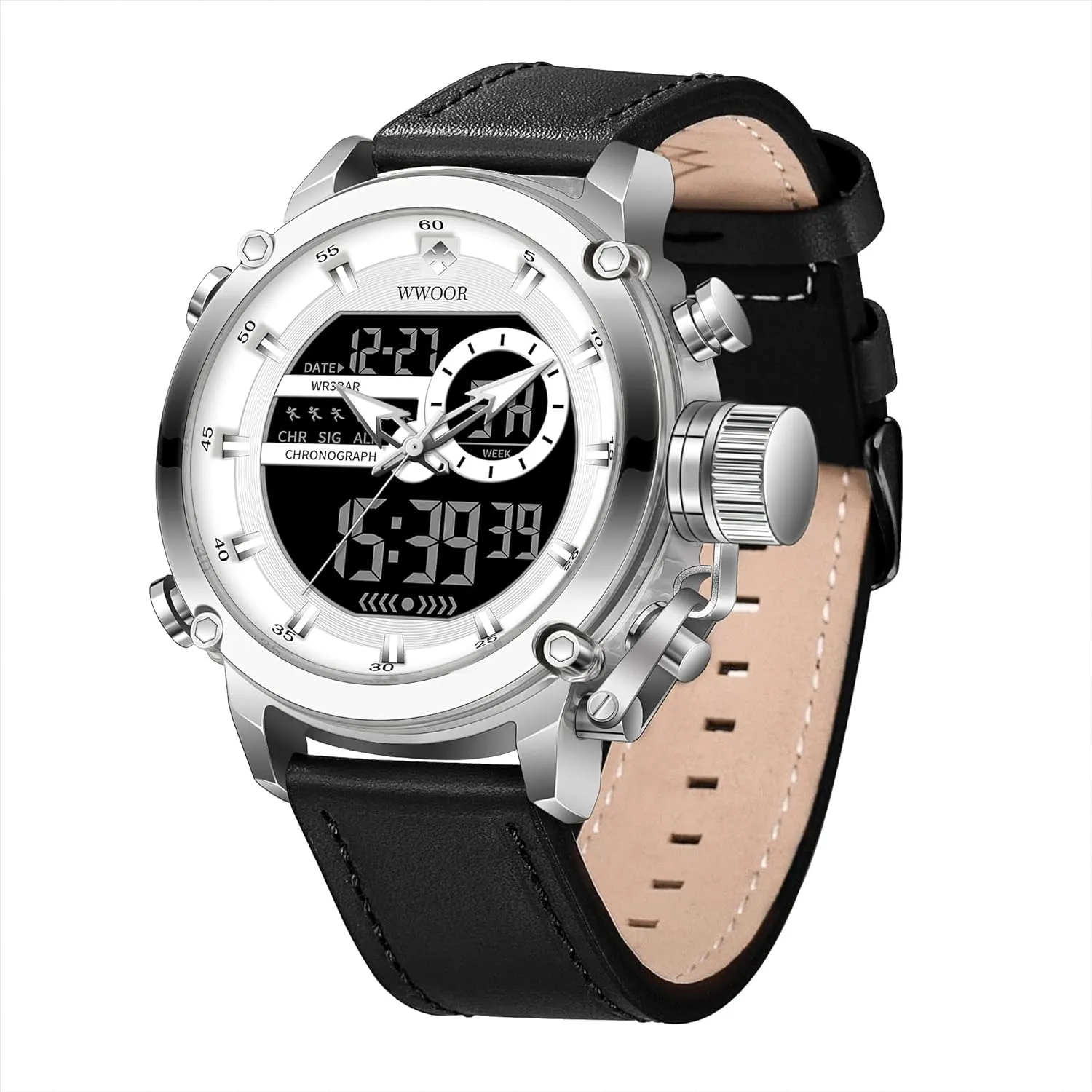 Multi Function Military Watch Luminous Waterproof LED Watch Electronic Large Dual Display magnify highland Chronograph Tactical Army Wrist Watches for Men FANMIS Fashion Men's Outdoor Sports Watch 