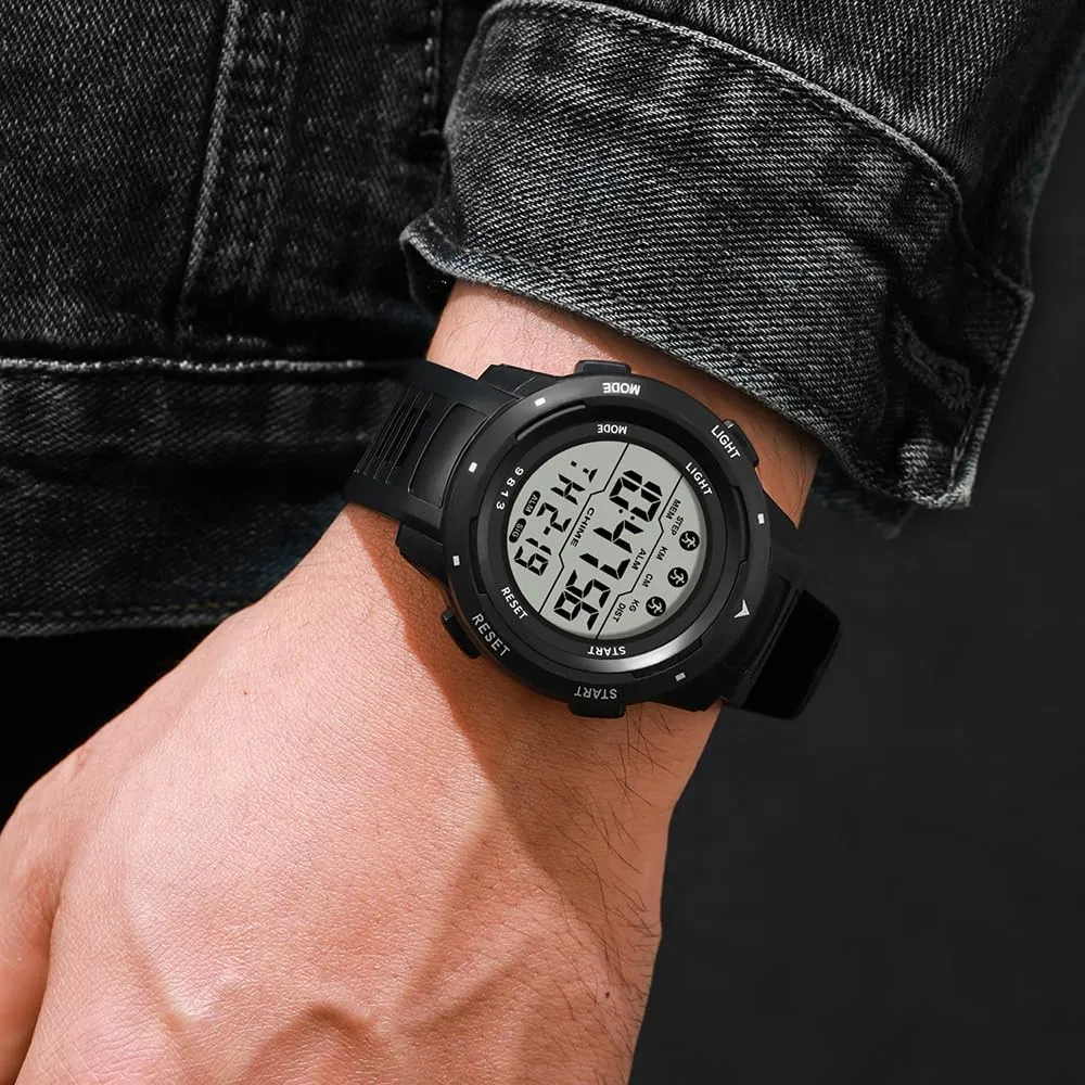 Multi-Functions LED Alarm Stopwatch Men's Watch BESTKANG Sports Watches for Men Waterproof Digital senior Watch Large Dial Easy-to-Read 