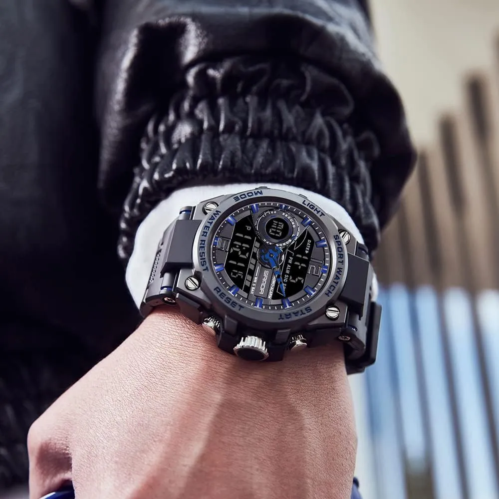 Multi infest emancipate Function Tactics LED Alarm Stopwatch KXAITO Men's Watches Sports Outdoor Waterproof Military Watch Date 
