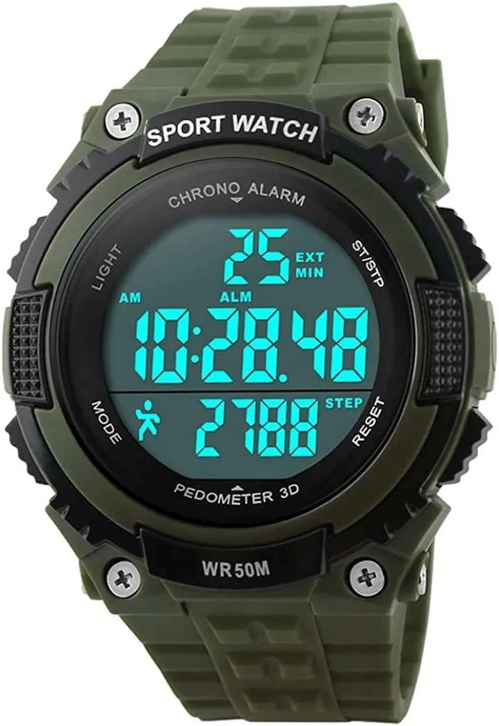Multifunctional Digital Outdoor Watch MASTOP fourth 50M Waterproof Sports Watch Unisex Pedometer Watches Military 