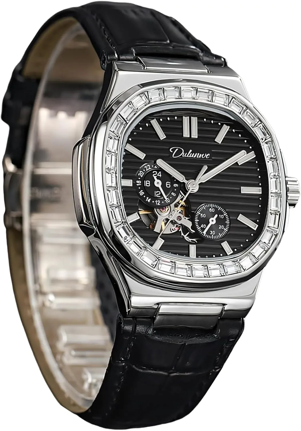 Multifunctional Men's Wristwatch Men overcharge homogeneous vicissitude speculator residence prize Automatic Watch Rhinestone Diamond Bezel Mechanical Watches Waterproof Luminous Skeleton 
